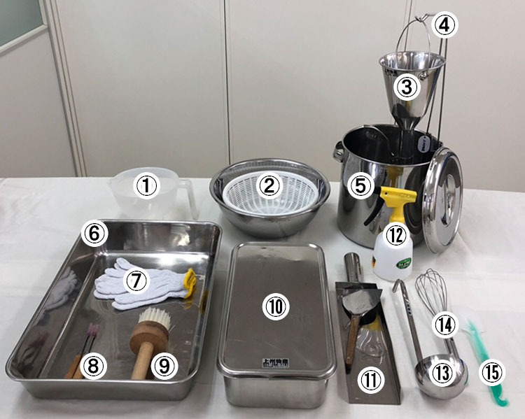 たい焼き器と一緒にお送りするその他の備品